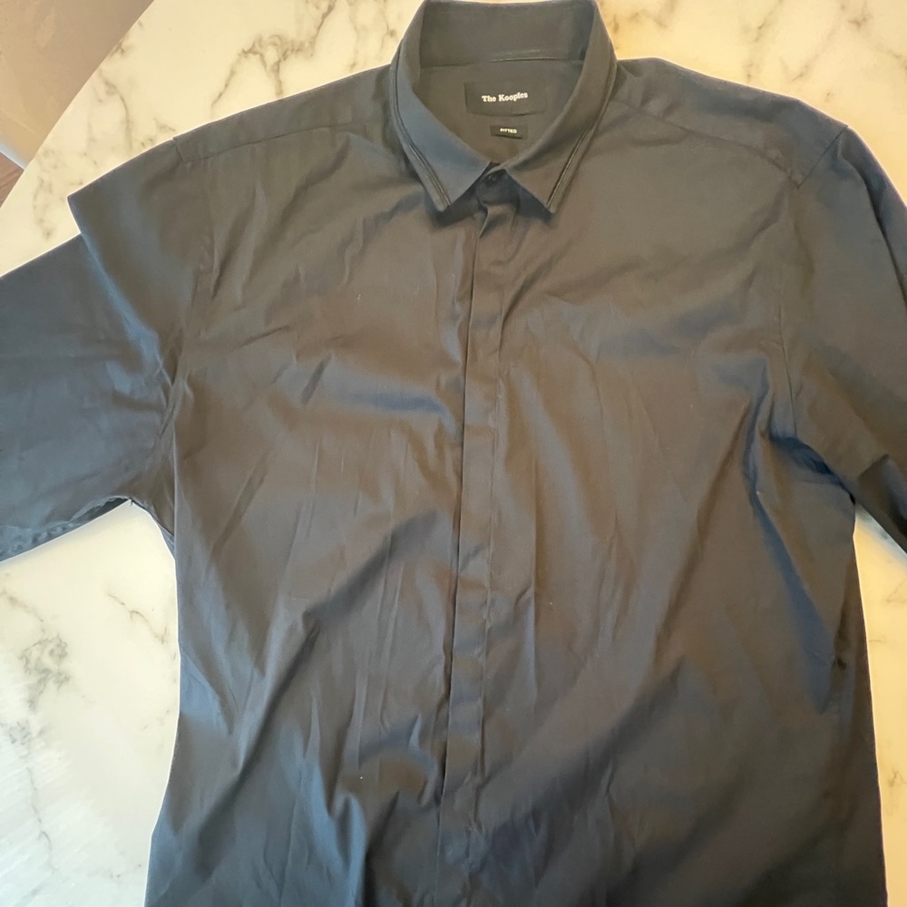 Black the kooples dress shirt with accents on the collar